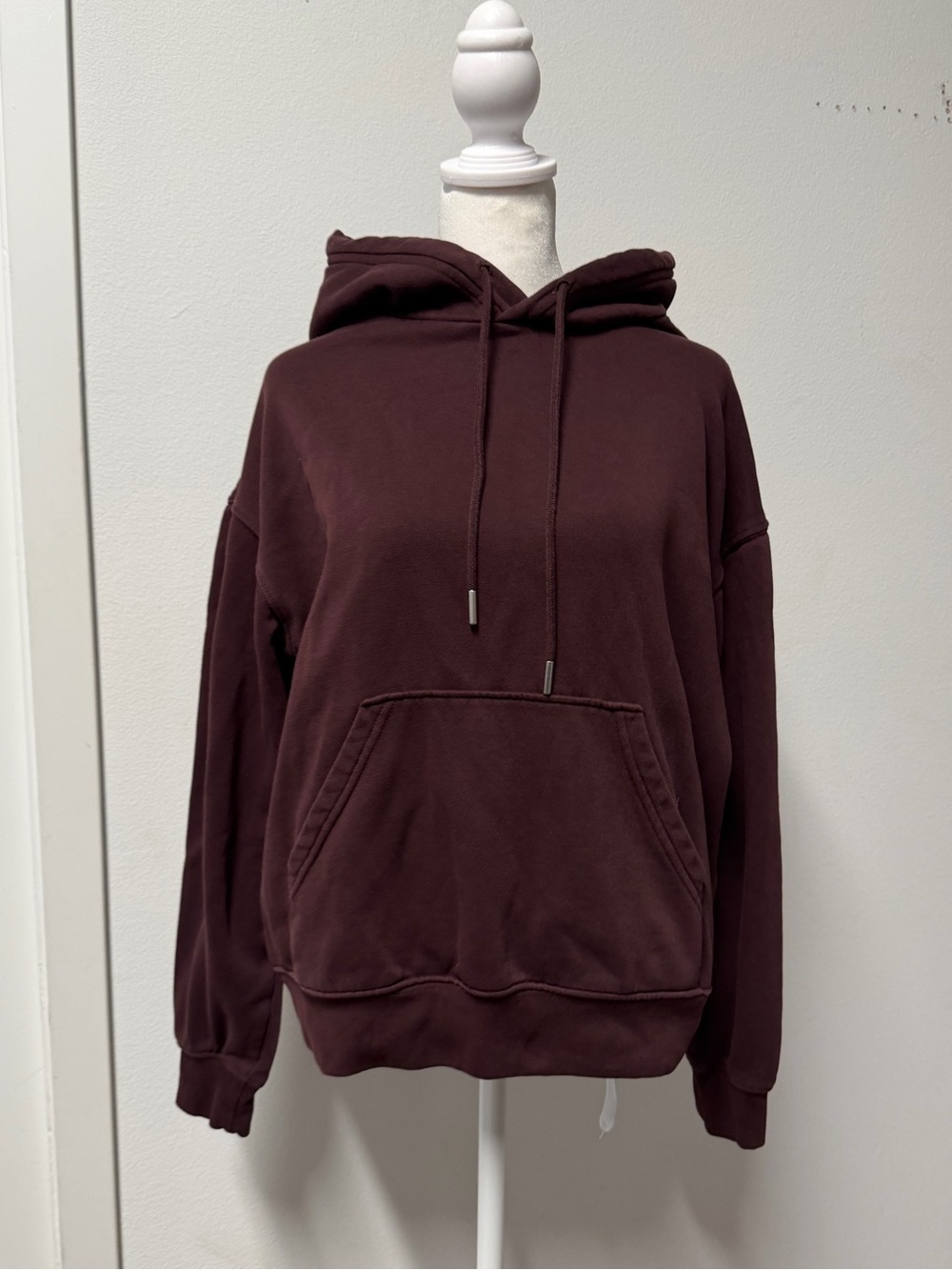 H&M Burgundy Oversized Pullover Hoodie Size M